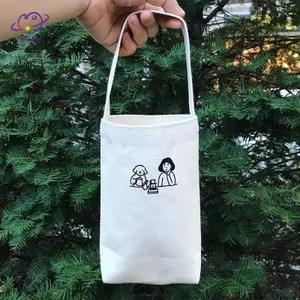 HFTOY Túi Tote Di Động Cốc Nước Đựng Chai Cà Phê Trà Sữa Túi Vải Eco Mini Bảo Quản Ô Nhỏ Túi Xách Túi Màu Đỏ ~