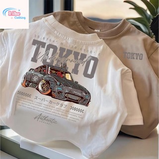 Áo Thun Trẻ Em Bé Trai Gái In TOKYO Underground Xe Độ, Áo Bông Ngắn Tay Hè Phong Cách JDM Size 3-12 Tuổi COD