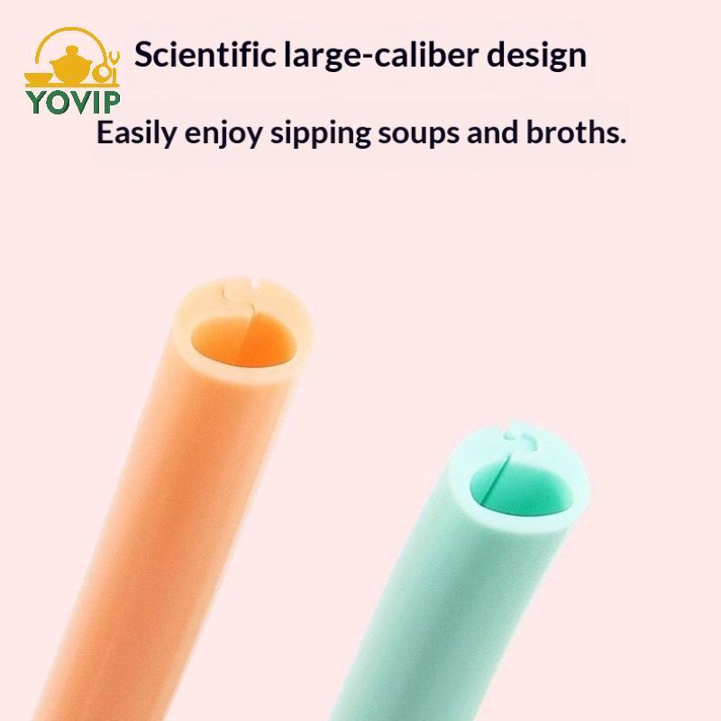 YOVIP Ống Hút Silicone Có Thể Tháo Rời, Mềm, Dễ Vệ Sinh, Dùng Lặp Lại, Phù Hợp Nhà Bếp VN