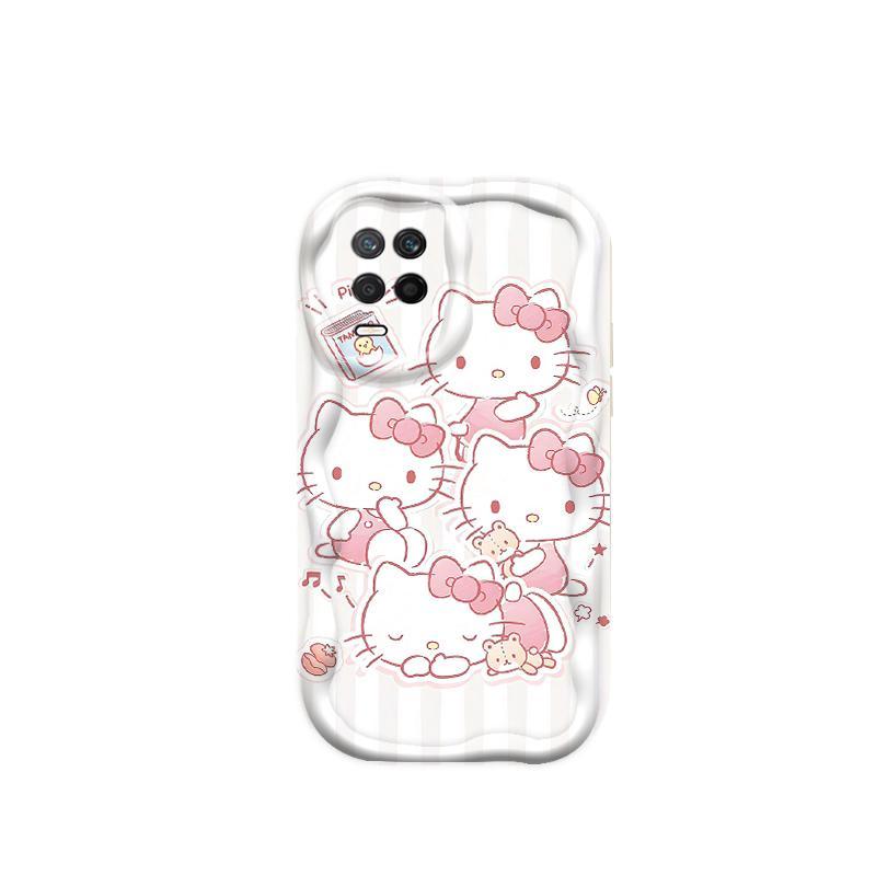 Thích hợp cho OPPO A54 4G 3D Wave Soft TPU Kitty Cat Vỏ điện thoại chống sốc