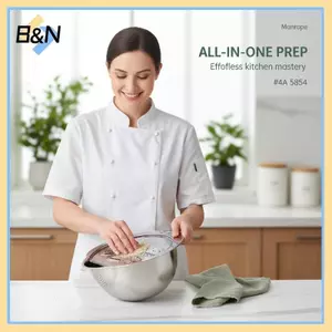 Bát lọc gạo B & N có khay chia rau củ tích hợp Giải pháp nhà bếp đa năng 2 trong 1 để rửa và phục vụ.