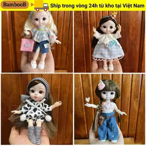 BAMBOOB Đầm Cao Cấp, Mini DIY Đồ Chơi Bé Gái Quần Jean Áo Thun, Quà Tặng Tốt Nhất Thời Trang Búp Bê Váy Phù Hợp Với