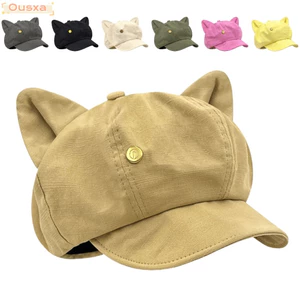 Mũ nồi nữ OUSXA, Tai mèo Anime Newsboy Cap, Họa tiết mèo phổ biến Mũ bóng chày phong cách Nhật Bản ngọt ngào Trang phục hàng ngày