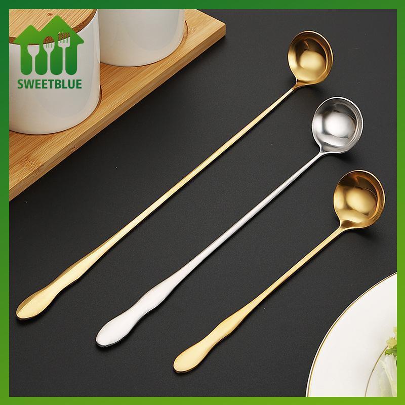 Muỗng cà phê tay cầm dài bằng thép không gỉ SWEET cho đuôi tóc, cà phê đá và trà - Muỗng trộn có tay cầm dễ dàng n