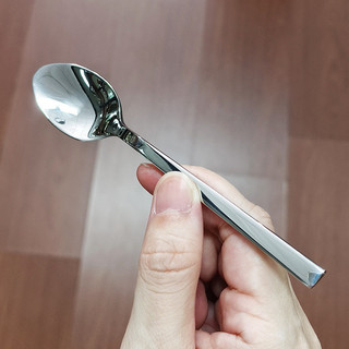 Thép không gỉ Thìa nhỏ tay cầm vuông, bộ đồ ăn gia đình, dùng tráng miệng/cà phê