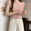 Mùa hè Phong cách mới Phong cách dân tộc Yếu tố phong cách Trung Quốc mới Khóa đứng cổ áo dệt kim Thiết kế áo Vest cảm giác xếp li hàng đầu