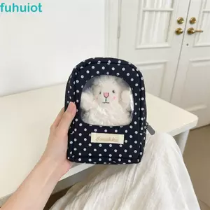 Túi đựng búp bê chấm bi FUHUIOT, Vỏ bảo vệ búp bê bằng nhựa PVC trong suốt, Túi dây kéo quyến rũ Kaychain Túi trưng bày búp bê đầy màu sắc dành cho học sinh