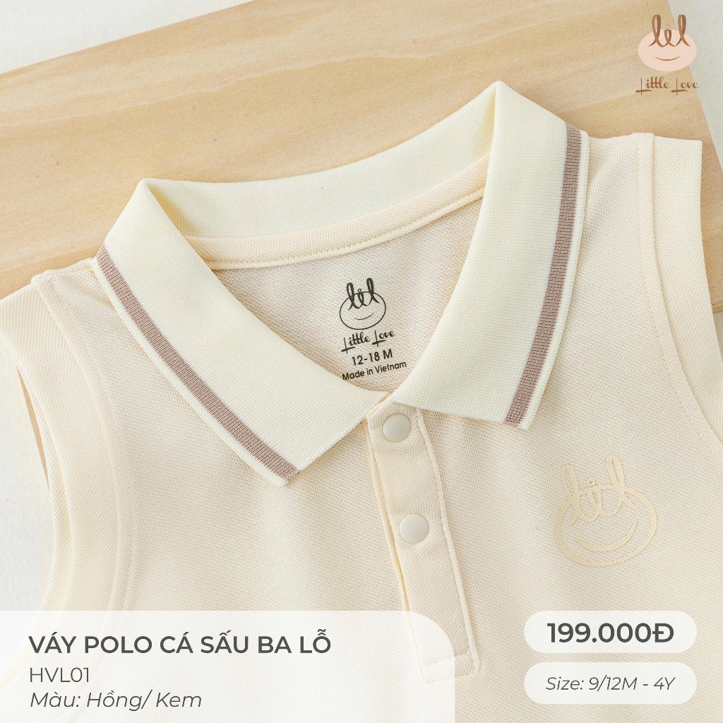 VÁY POLO VẢI THÔNG HƠI DA CÁ SẤU [ SIÊU MỀM, MÁT, MỊN  VÀ THẤM HÚT TỐT] SZ CHO BÉ TỪ 9/12M - 4Y (HVL01)