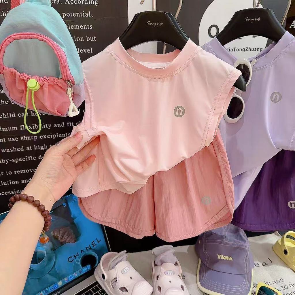 Phiên bản Hàn Quốc Bộ đồ thể thao không tay chống nắng cho trẻ em Áo Vest thông thường 80-170 RBPA