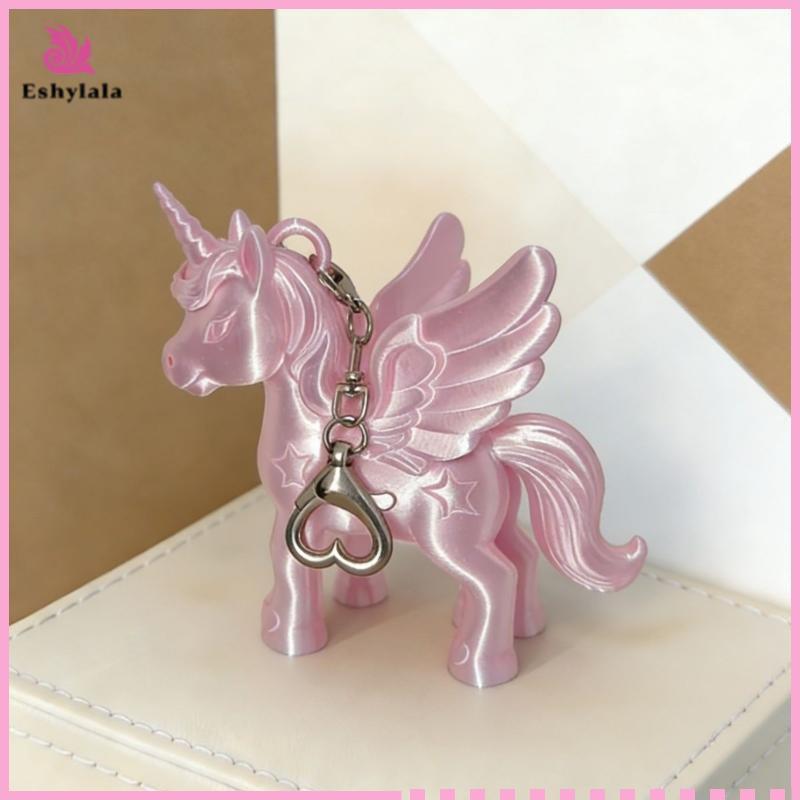 Eshylala Móc khóa 3D màu hồng thời trang Pegasus Túi dễ thương Quà tặng quyến rũ cho bé gái [MỚI]