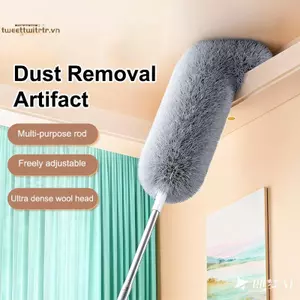 TRTR 280cm Bụi Bụi Có Cực Nối Dài Có Thể Thu Vào Bàn Chải Loại Bỏ Bụi Microfiber Bàn Chải Bụi Có Thể Tái Sử Dụng Có Thể Giặt Trần Dụng Cụ Vệ Sinh VN