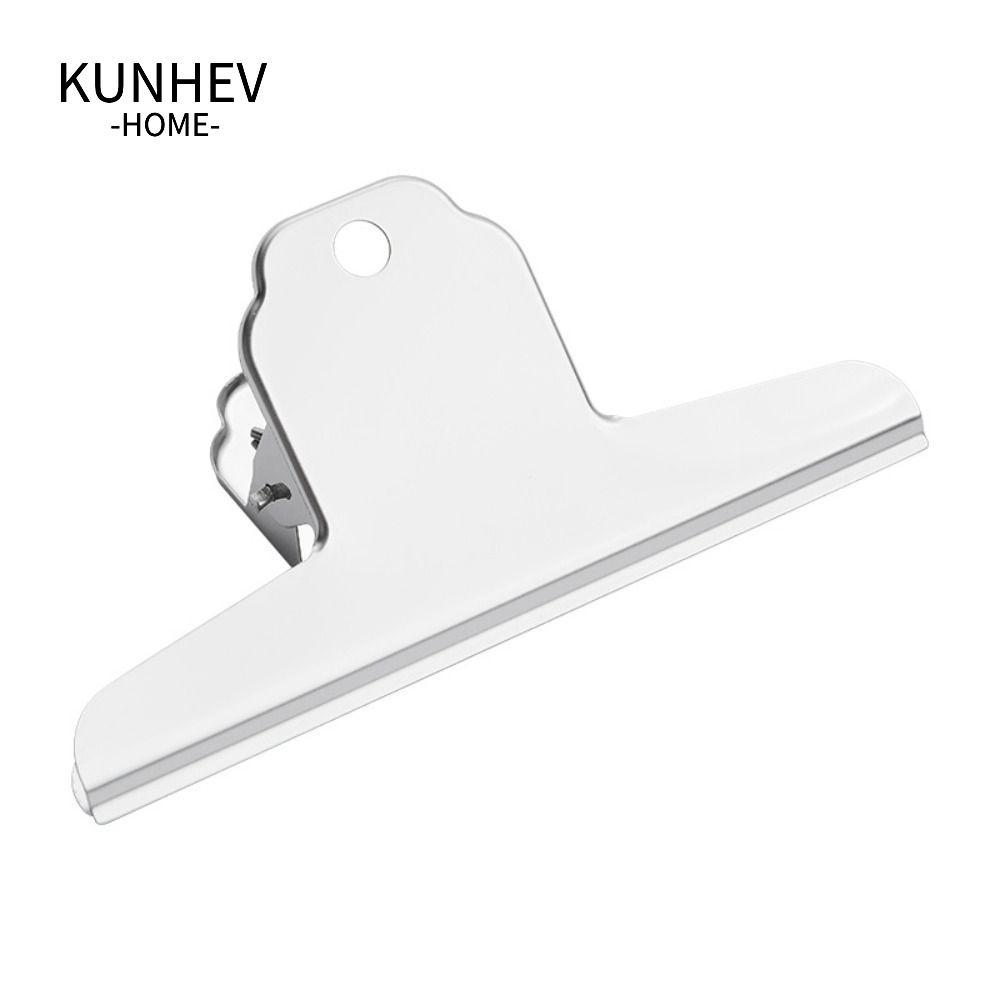Kẹp chất kết dính kim loại KUNHEV, Kẹp giấy bằng thép không gỉ nhiều kích thước, Kẹp niêm phong đầu tròn / phẳng / núi đa chức năng Văn phòng tại nhà Trường học