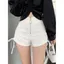 Quần Short thiết kế gầy màu đen có dây rút eo cao dành cho nữ Slimer Look Hot Girl Influencer Mùa hè co giãn Quần nóng siêu ngắn