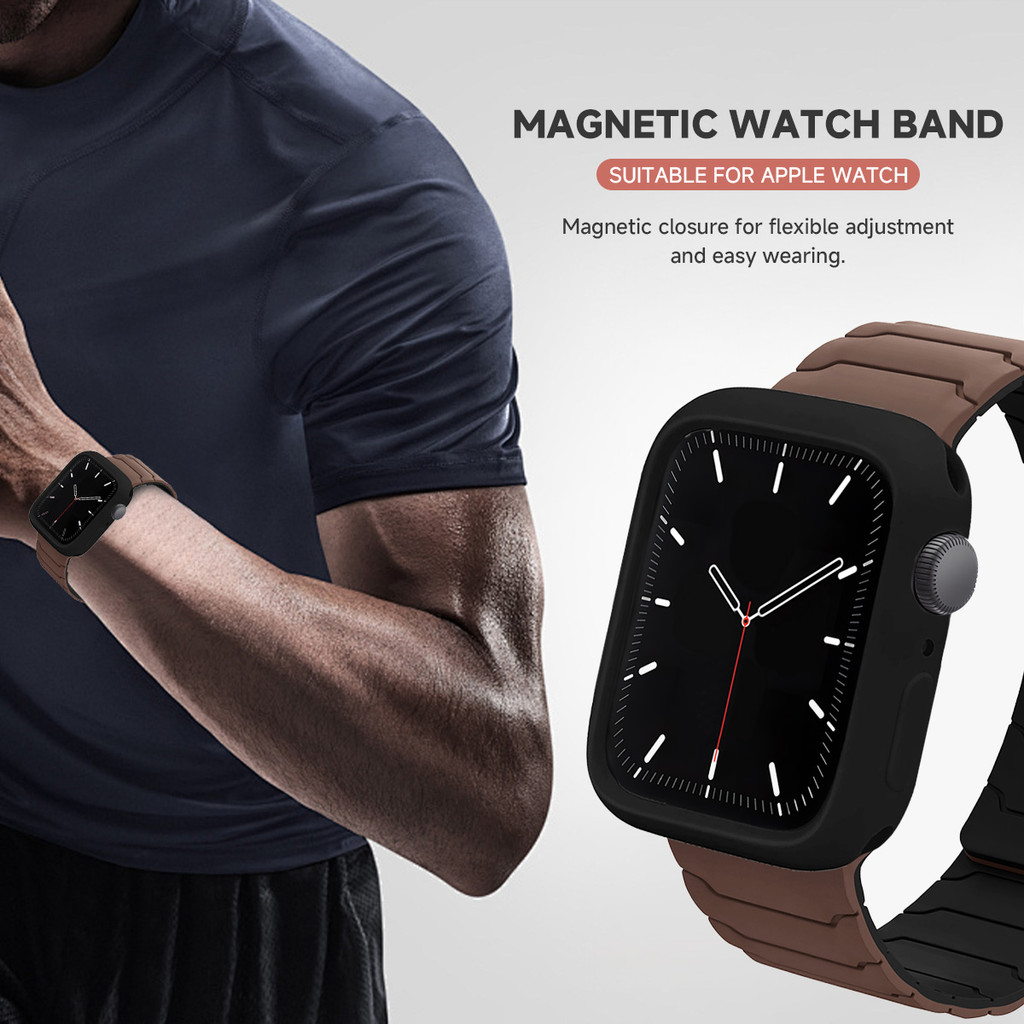 Dây đeo silicon + vỏ bảo vệ màn hình cho Apple Watch S11 / 10 42mm 46mm Ultra3 / 2 / 1 49mm 9 8 7 6 SE 45mm 44mm 41mm 40mm