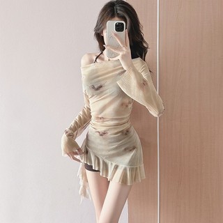 [Luni-Oder] Bộ Bikini Nữ 3 Mảnh Màu Cà Phê Tôn Dáng Kèm Áo Ngoài Sexy, Đồ Bơi Đi Biển Hot Trend Cao Cấp QC L1
