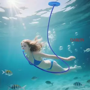 Mặt nạ phòng độc khô hoàn toàn DARON, Ống thở bơi thiết kế nhẹ 1 / 2 mét, Van khô miệng silicon Ống thở bơi di động Huấn luyện lặn miễn phí