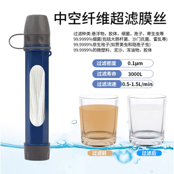 Lĩnh vực xuyên biên giới Bộ lọc ống hút uống trực tiếp di động Thiết bị sinh tồn khẩn cấp Nước uống Máy lọc nước ngoài trời