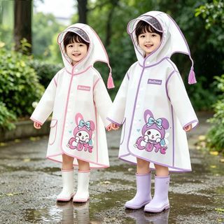 Áo mưa EVA cho bé – Mũ rộng chống mưa, áo choàng hoạt hình dễ thương