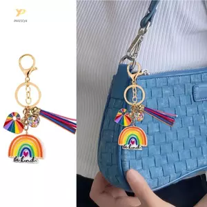 PPY Đáng Yêu Hình Trái Tim Móc Khóa Tua Rua Mặt Dây Chuyền Cho Chìa Khóa Túi Và Tặng
