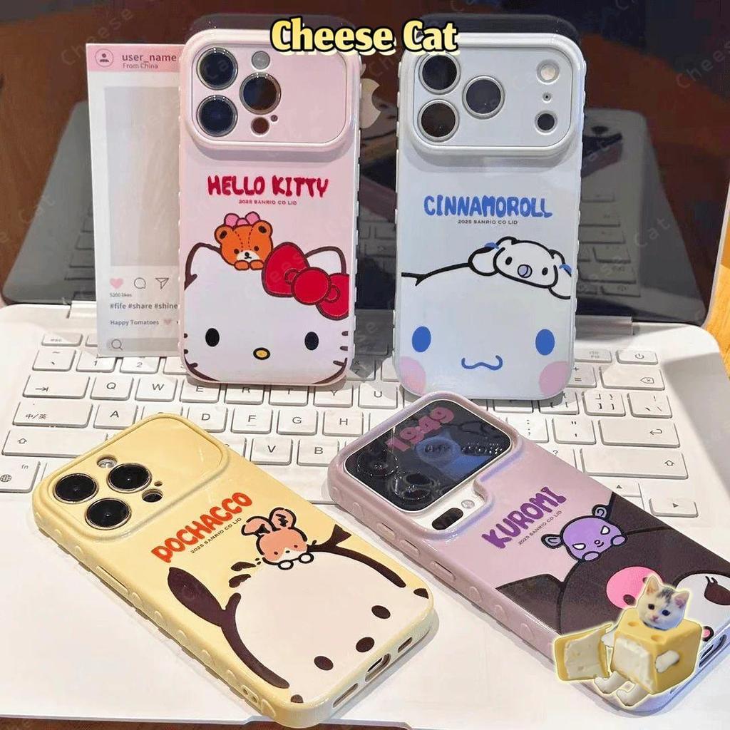 cho Kitty kurom Ốp lưng thiết kế hình trái tim cho iPhone 17 Pro Max 15 16 Pro 13 14 Plus 12 11 Pro Max