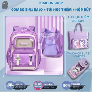 COMBO 3in1 Balo chống gù, chống nước cho bé lớp 1-6 -Kimbunshop3434