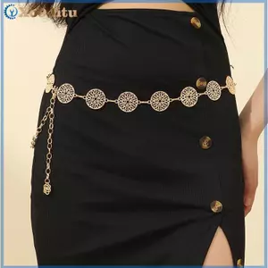 XOITU Thắt Lưng Kim Loại Tròn Thanh Lịch Cho Nữ Retro Vàng Bạc Khắc Rỗng Ra Dây Thắt Lưng Thời Trang Trang Trang Trí VN