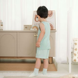 Bubaby Bộ ba lỗ thỏ Bunny, bộ ba lỗ thoàng mát, dễ vận động | Quần áo trẻ em mềm mịn | SVS140438 T6.1