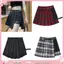 YOI Xếp Ly Mini Váy Punk Gothic Nửa Váy Bất Đối Xứng Eo Plaids Xếp Ly Váy Chữ A Có Quần Short Dạo Phố