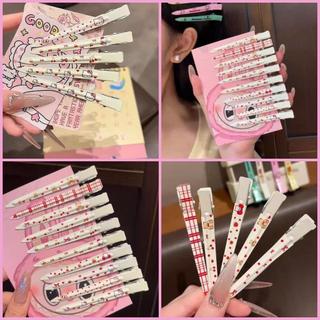 Kẹp Tóc Mỏ Vịt Cố Định Tóc Mái Hoạ Tiết Gấu - Mèo Kitty Tone Trắng Thép Không Gỉ Cho Nữ