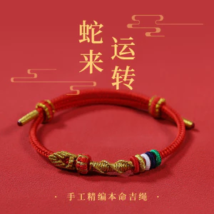 2026 Năm Rắn Dây Đỏ Vòng Tay Cung Hoàng Đạo Vòng Tay Năm Rắn Dệt Tay Đeo Mặt Dây Chuyền Nam Nữ Quà Tặng