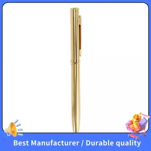 Bút bi kim loại Bút bi xoay bằng thép không gỉ cho trường học Điểm viết sáng 1.0mm (Vàng)