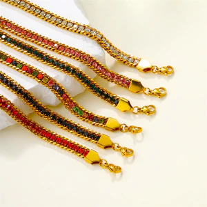 Mới Bán Chạy Thép Không Gỉ Màu Kim Cương Zircon Không Phai Màu Tất Cả Trận Đấu Vòng Tay Thời Trang Độc Đáo Siêu Nhấp Nháy Tay Trang Sức26052601