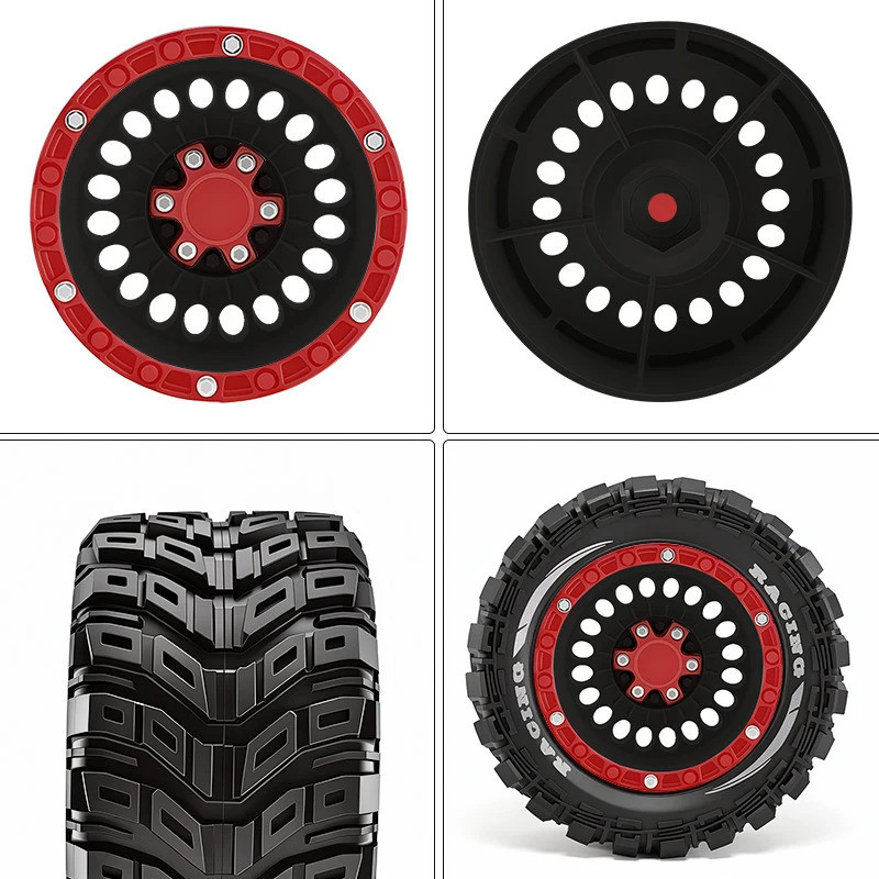 4 90mm 12mm Hex Lốp Cao Su Bánh Xe Cho 1 / 14 1 / 16 Traxxas Summit E-REV LaTrax Arrma Kraton MJX 16207 16208 HBX Nâng Cấp Phần MJX 16207 16208 HBX 16889 SCY 16101 16102