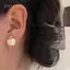 PNPIA- Mới Dát Kim Cương Giả Ngọc Trai Sáng Tạo Thời Trang Bông Tai Nữ Ngọt Ngào Đơn Giản Đinh Trang Sức Thời Trang Dự Tiệc Quà Tặng