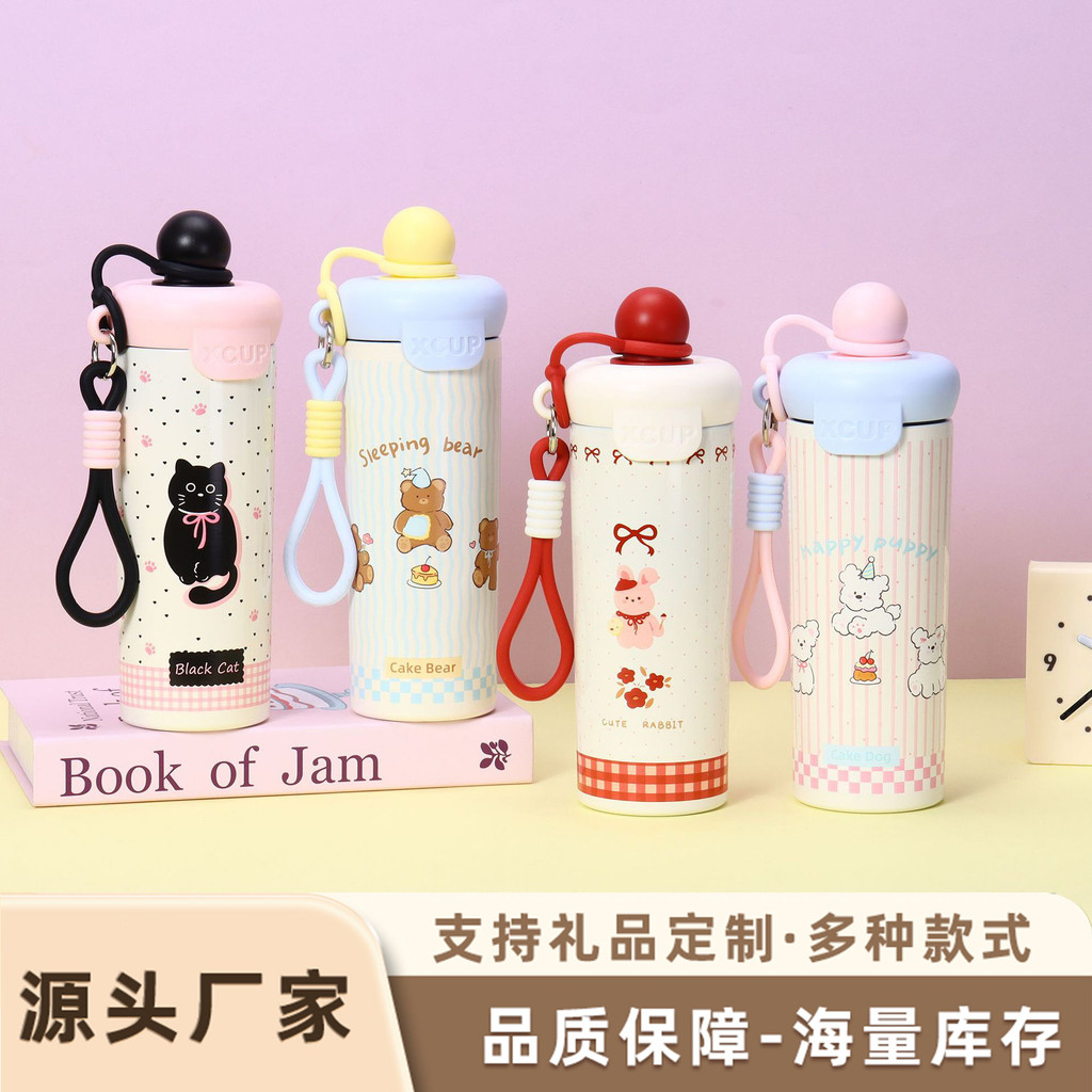 Hoạt Hình Hoạt Hình Thép Không Gỉ 316 Ngoài Trời Di Động Thể Thao Ống Hút Cốc Giữ Nhiệt