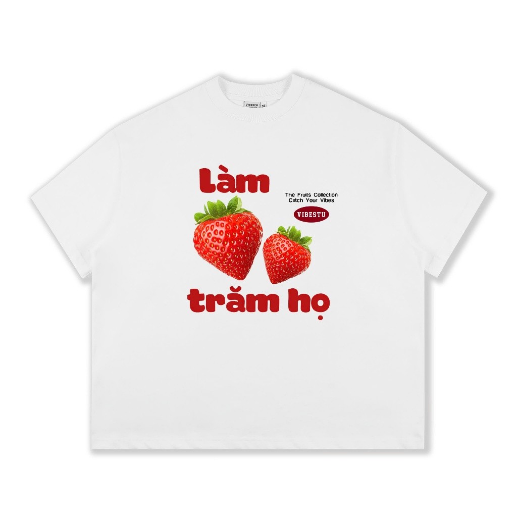 （Giao hàng 24h）Angela Áo Thun Local Brand  "BST Trái Cây", Form Boxy Rộng Unisex 220Gsm 100% Cotton