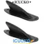 ICUCKO 2 Chiếc Vây Ván Lướt Sóng, Vây Theo Dõi Xiên Thuyền Kayak Màu Đen PVC, Phụ Kiện Lướt Sóng Thiết Kế Có Thể Tháo Rời Hình Đuôi Cá Thuyền Vây Cá Mái Chèo Ban