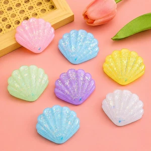 Set Charm Vỏ Sò Đại Dương Pastel Size Bự Lấp Lánh Resin DIY Gắn Dép Cute Mermaid 🌊🐚