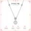 FANCIME "Crystal Blanc" Halo Thiết lập vòng cổ bạc bằng đá lấp lánh