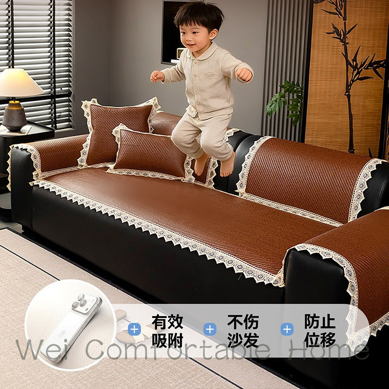 Mùa Hè Mây Thảm Sofa Đệm 2026 Phong Cách Mới Mùa Hè Sofa Thảm Đệm Chống Trơn Trượt Sofa Cao Cấp Đệm Vải Khăn