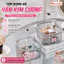 Hộp Đựng Đồ Trong Suốt Vân Kim Cương HomeMate Có Nắp Bấm Chống Bụi, Hộp Đựng Kẹp Tóc Khuyên Tai Mỹ Phẩm Đa Năng
