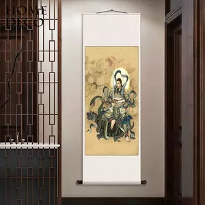 Zhenwu Hoàng Đế Tập Gym Trà Nhà Tranh Cuộn Thư Pháp Tranh Lụa Tranh Tường Lối Vào Tranh Trang Trí Miễn Phí Vận Chuyển Cuộn Tranh