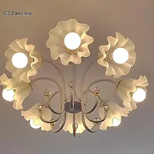 GCDHome E27 Acrylic Chuông Phong Lan Chụp Đèn Treo Phụ Kiện Bàn DIY Treo Tường Đêm Nhà Hàng Đèn Chùm Thay Thế HOT