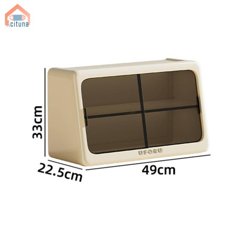 Cửa Trượt Cốc Tủ Mặt Bàn Cốc Hai Tầng Giá Để Đồ Rõ Ràng Màu Bảng 2 Tầng Tủ Tổ Chức Cho Nhà Bếp Quầy