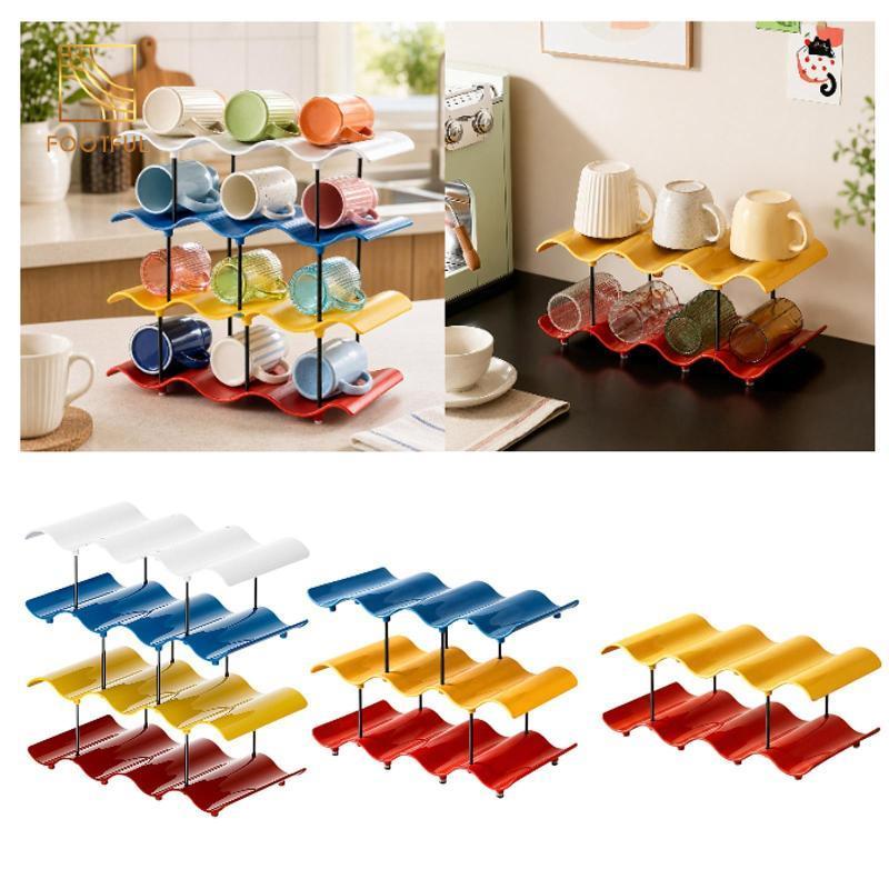 Cốc Cốc Cốc Có Thể Xếp Chồng Chai Lưu Trữ Thiết Kế Sóng Cho Nhà Bếp Tủ Lạnh Hộp Đựng Cocktail