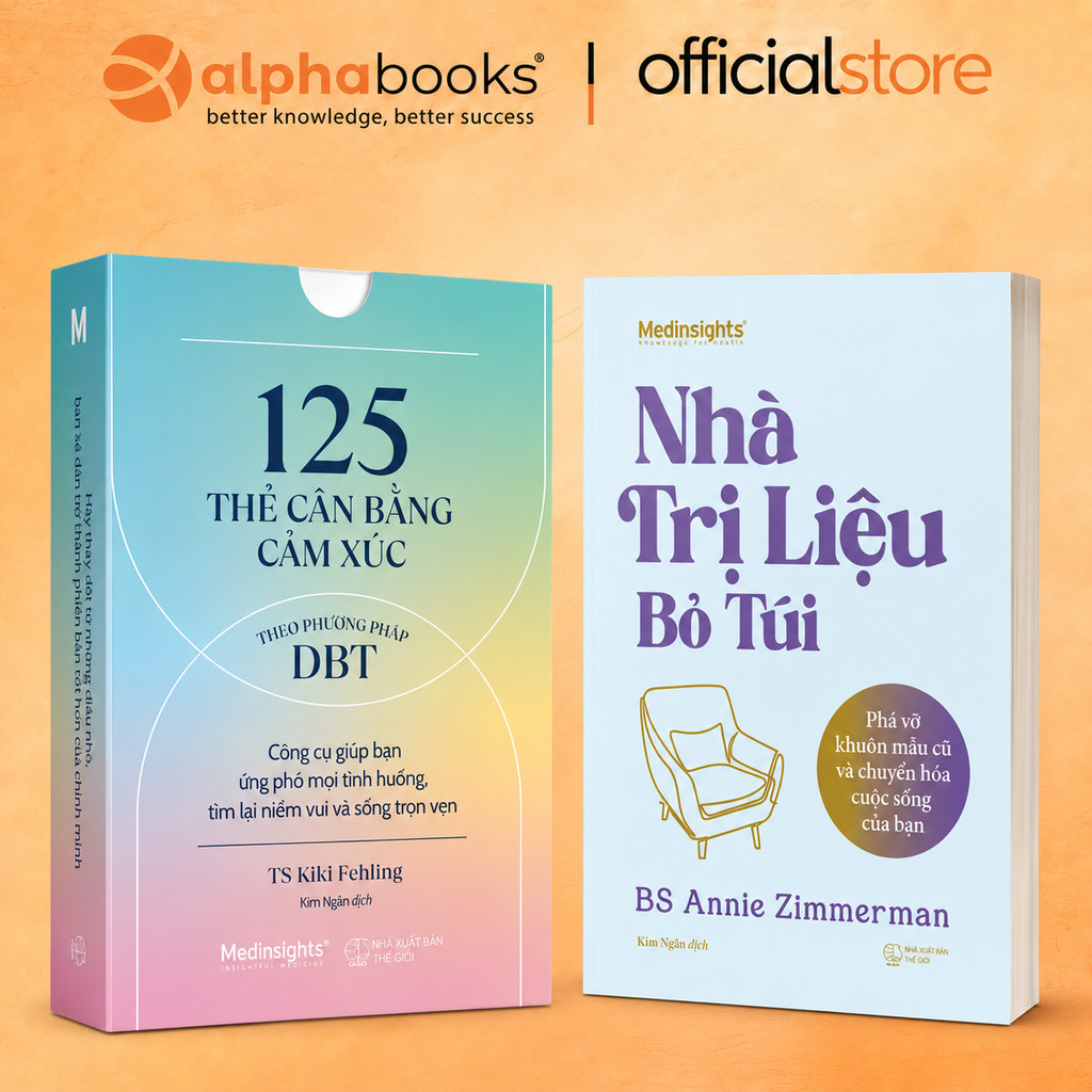 Sách - Lẻ/Combo: 125 thẻ cân bằng cảm xúc theo phương pháp DBT + Nhà Trị Liệu Bỏ Túi (Medinsights)