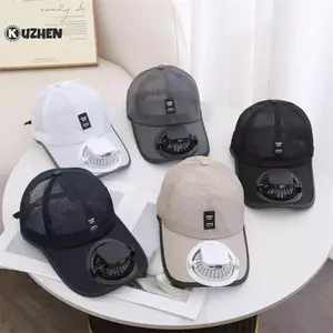 KUZHEN Lưới Mùa Hè Năng Lượng Mặt Trời Quạt Bóng Chày Mũ Dành Cho Nữ Có Thể Điều Chỉnh Thoáng Khí Mũ Thể Thao Ngoài Trời Qui Khô Chạy Mũ HOT