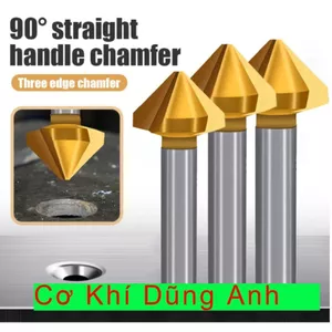 Dao vát mép chất liệu HSSCo, hàng Đài Loan. Dao vát cạnh, doa lỗ, lã miệng 3 lưỡi cắt, 90 độ phủ TiN