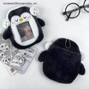 MỚI Hoạt Hình Đáng Yêu Chim Cánh Cụt Sang Trọng Đựng Thẻ Kpop Album Ảnh Màn Hình Tay Móc Khóa Thẻ ID Thẻ Sinh Viên Bảo Vệ Cô Gái Quà Tặng SKY