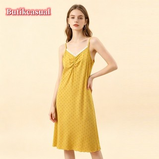 Váy Sling Nữ Plus Size Mùa Hè Không Tay Bộ Đồ Ngủ Váy Trơn Thường Ngày Thoải Mái Váy Ngủ